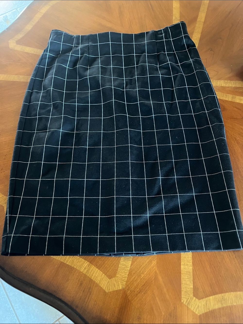 Amanda & Chelsea Black Windowpane Pencil Skirt